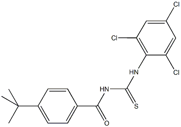 N-(4-tert-butylbenzoyl)-N'-(2,4,6-trichlorophenyl)thiourea 化学構造式