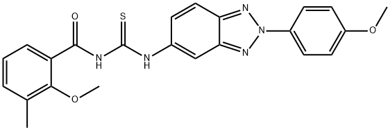 N-(2-methoxy-3-methylbenzoyl)-N'-[2-(4-methoxyphenyl)-2H-1,2,3-benzotriazol-5-yl]thiourea 化学構造式