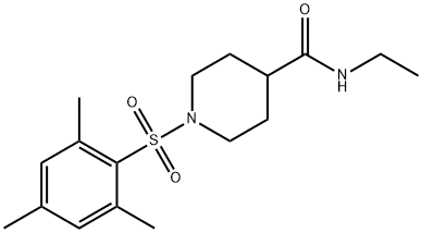 N-ethyl-1-(mesitylsulfonyl)-4-piperidinecarboxamide Struktur