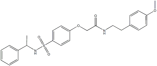 N-[2-(4-methoxyphenyl)ethyl]-2-(4-{[(1-phenylethyl)amino]sulfonyl}phenoxy)acetamide,639787-67-0,结构式