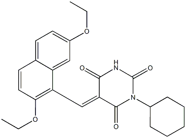 1-cyclohexyl-5-[(2,7-diethoxy-1-naphthyl)methylene]-2,4,6(1H,3H,5H)-pyrimidinetrione Structure