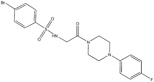 4-bromo-N-{2-[4-(4-fluorophenyl)-1-piperazinyl]-2-oxoethyl}benzenesulfonamide 化学構造式