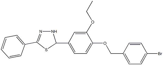 2-{4-[(4-bromobenzyl)oxy]-3-ethoxyphenyl}-5-phenyl-2,3-dihydro-1,3,4-thiadiazole,639814-27-0,结构式
