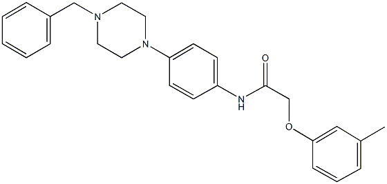 N-[4-(4-benzyl-1-piperazinyl)phenyl]-2-(3-methylphenoxy)acetamide Struktur