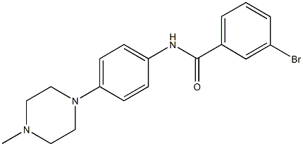 3-bromo-N-[4-(4-methyl-1-piperazinyl)phenyl]benzamide 化学構造式