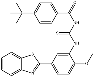 N-[5-(1,3-benzothiazol-2-yl)-2-methoxyphenyl]-N'-(4-tert-butylbenzoyl)thiourea Structure