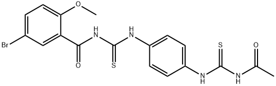 N-acetyl-N'-[4-({[(5-bromo-2-methoxybenzoyl)amino]carbothioyl}amino)phenyl]thiourea Structure