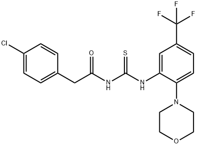 N-[(4-chlorophenyl)acetyl]-N'-[2-morpholin-4-yl-5-(trifluoromethyl)phenyl]thiourea 化学構造式