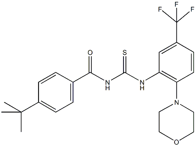 N-(4-tert-butylbenzoyl)-N'-[2-(4-morpholinyl)-5-(trifluoromethyl)phenyl]thiourea Structure