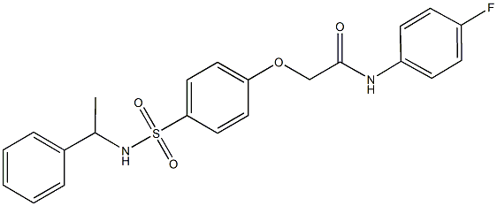 N-(4-fluorophenyl)-2-(4-{[(1-phenylethyl)amino]sulfonyl}phenoxy)acetamide Structure