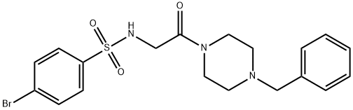 N-[2-(4-benzyl-1-piperazinyl)-2-oxoethyl]-4-bromobenzenesulfonamide 化学構造式