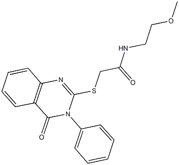 N-(2-methoxyethyl)-2-[(4-oxo-3-phenyl-3,4-dihydro-2-quinazolinyl)sulfanyl]acetamide Structure