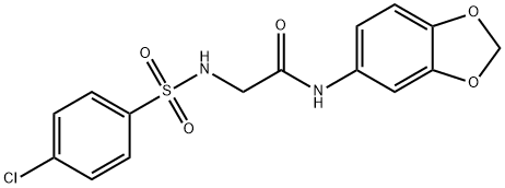 N-(1,3-benzodioxol-5-yl)-2-{[(4-chlorophenyl)sulfonyl]amino}acetamide,640258-60-2,结构式