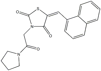 5-(1-naphthylmethylene)-3-[2-oxo-2-(1-pyrrolidinyl)ethyl]-1,3-thiazolidine-2,4-dione Structure