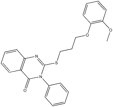 2-{[3-(2-methoxyphenoxy)propyl]sulfanyl}-3-phenyl-4(3H)-quinazolinone Structure