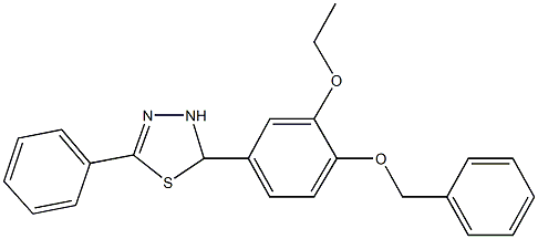 2-[4-(benzyloxy)-3-ethoxyphenyl]-5-phenyl-2,3-dihydro-1,3,4-thiadiazole 化学構造式