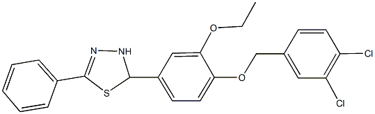 2-{4-[(3,4-dichlorobenzyl)oxy]-3-ethoxyphenyl}-5-phenyl-2,3-dihydro-1,3,4-thiadiazole Structure