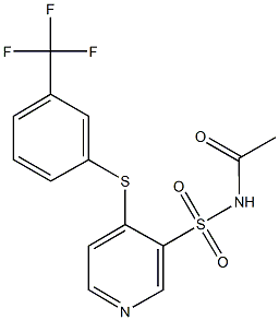 N-acetyl-4-{[3-(trifluoromethyl)phenyl]sulfanyl}-3-pyridinesulfonamide Struktur