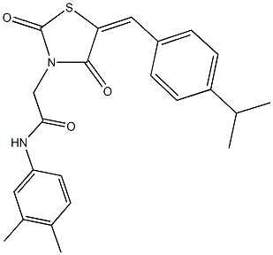 N-(3,4-dimethylphenyl)-2-[5-(4-isopropylbenzylidene)-2,4-dioxo-1,3-thiazolidin-3-yl]acetamide Structure