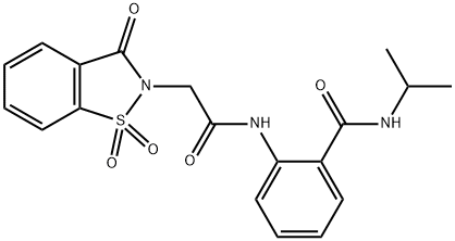 2-{[(1,1-dioxido-3-oxo-1,2-benzisothiazol-2(3H)-yl)acetyl]amino}-N-isopropylbenzamide Structure