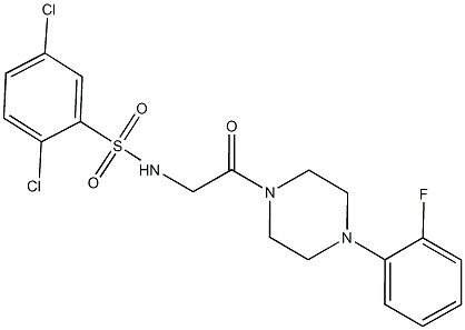 2,5-dichloro-N-{2-[4-(2-fluorophenyl)-1-piperazinyl]-2-oxoethyl}benzenesulfonamide Structure