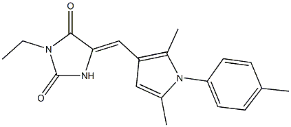 5-{[2,5-dimethyl-1-(4-methylphenyl)-1H-pyrrol-3-yl]methylene}-3-ethyl-2,4-imidazolidinedione Structure