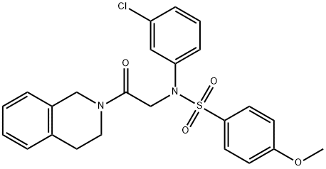 N-(3-chlorophenyl)-N-[2-(3,4-dihydro-2(1H)-isoquinolinyl)-2-oxoethyl]-4-methoxybenzenesulfonamide,640717-61-9,结构式
