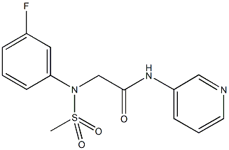 2-[3-fluoro(methylsulfonyl)anilino]-N-(3-pyridinyl)acetamide 化学構造式