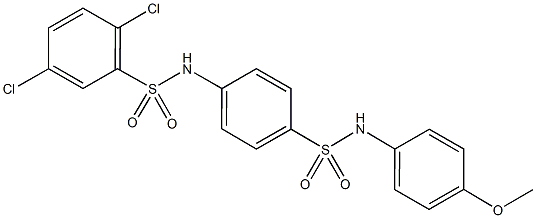 2,5-dichloro-N-{4-[(4-methoxyanilino)sulfonyl]phenyl}benzenesulfonamide 化学構造式