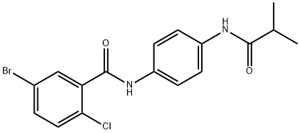 5-bromo-2-chloro-N-[4-(isobutyrylamino)phenyl]benzamide,640757-65-9,结构式