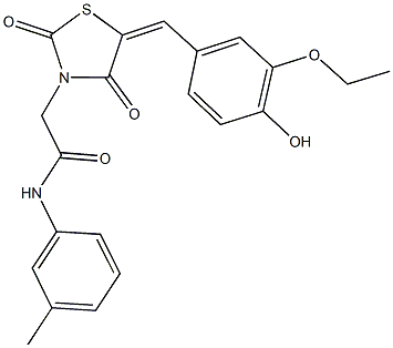 2-[5-(3-ethoxy-4-hydroxybenzylidene)-2,4-dioxo-1,3-thiazolidin-3-yl]-N-(3-methylphenyl)acetamide Structure