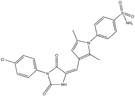 4-(3-{[1-(4-chlorophenyl)-2,5-dioxo-4-imidazolidinylidene]methyl}-2,5-dimethyl-1H-pyrrol-1-yl)benzenesulfonamide,641597-58-2,结构式