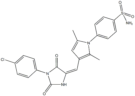 4-(3-{[1-(4-chlorophenyl)-2,5-dioxo-4-imidazolidinylidene]methyl}-2,5-dimethyl-1H-pyrrol-1-yl)benzenesulfonamide Struktur