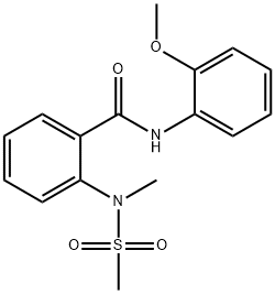N-(2-methoxyphenyl)-2-[methyl(methylsulfonyl)amino]benzamide,641597-70-8,结构式