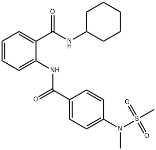 N-cyclohexyl-2-({4-[methyl(methylsulfonyl)amino]benzoyl}amino)benzamide,641599-29-3,结构式