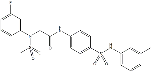 2-[3-fluoro(methylsulfonyl)anilino]-N-[4-(3-toluidinosulfonyl)phenyl]acetamide,641600-34-2,结构式