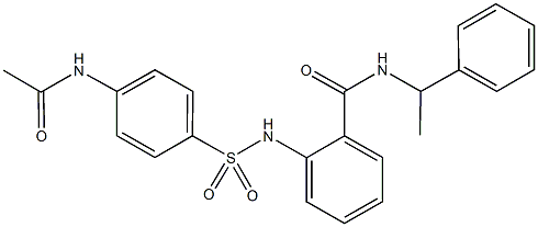2-({[4-(acetylamino)phenyl]sulfonyl}amino)-N-(1-phenylethyl)benzamide Struktur