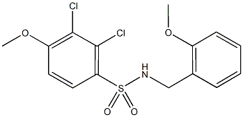 2,3-dichloro-4-methoxy-N-(2-methoxybenzyl)benzenesulfonamide Struktur