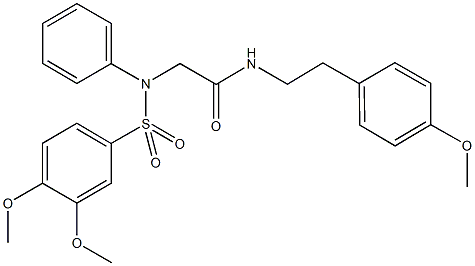 2-{[(3,4-dimethoxyphenyl)sulfonyl]anilino}-N-[2-(4-methoxyphenyl)ethyl]acetamide Struktur