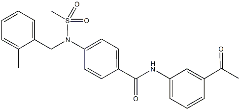 N-(3-acetylphenyl)-4-[(2-methylbenzyl)(methylsulfonyl)amino]benzamide Structure