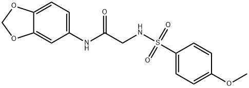 N-(1,3-benzodioxol-5-yl)-2-{[(4-methoxyphenyl)sulfonyl]amino}acetamide Structure