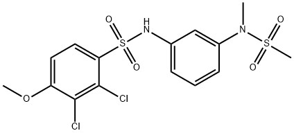2,3-dichloro-4-methoxy-N-{3-[methyl(methylsulfonyl)amino]phenyl}benzenesulfonamide Struktur