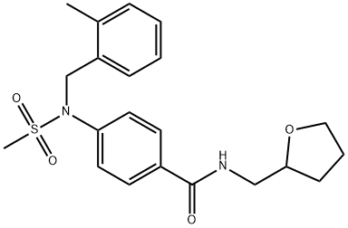 4-[(2-methylbenzyl)(methylsulfonyl)amino]-N-(tetrahydro-2-furanylmethyl)benzamide Struktur