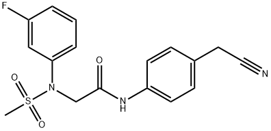 N-[4-(cyanomethyl)phenyl]-2-[3-fluoro(methylsulfonyl)anilino]acetamide Structure