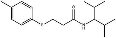 N-(1-isopropyl-2-methylpropyl)-3-[(4-methylphenyl)sulfanyl]propanamide Structure