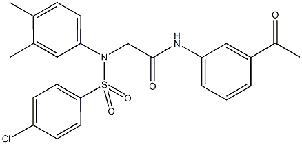 N-(3-acetylphenyl)-2-{[(4-chlorophenyl)sulfonyl]-3,4-dimethylanilino}acetamide 结构式