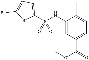 methyl 3-{[(5-bromo-2-thienyl)sulfonyl]amino}-4-methylbenzoate Struktur