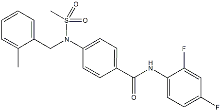 N-(2,4-difluorophenyl)-4-[(2-methylbenzyl)(methylsulfonyl)amino]benzamide Struktur