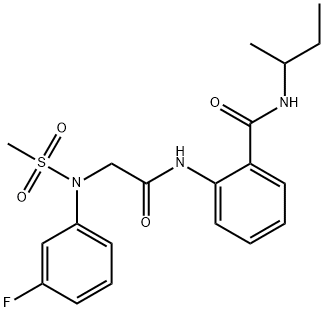 N-(sec-butyl)-2-({[3-fluoro(methylsulfonyl)anilino]acetyl}amino)benzamide,641995-76-8,结构式