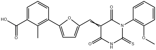 641997-76-4 3-{5-[(1-(2-methoxyphenyl)-4,6-dioxo-2-thioxotetrahydro-5(2H)-pyrimidinylidene)methyl]-2-furyl}-2-methylbenzoic acid